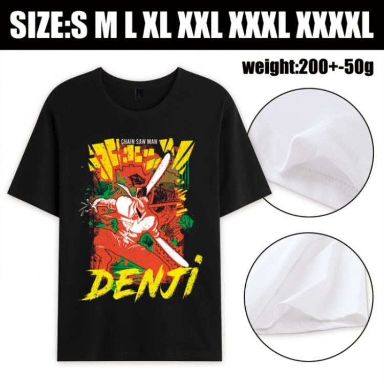 Chainsaw man Anime printed pure cotton short sleeved T-shirt from S to 4XL
