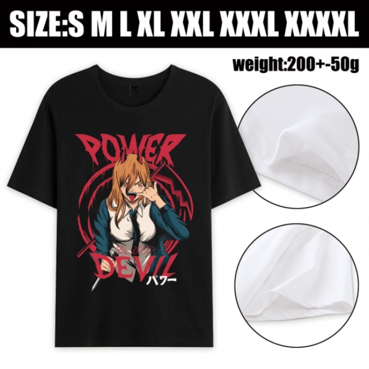 Chainsaw man Anime printed pure cotton short sleeved T-shirt from S to 4XL