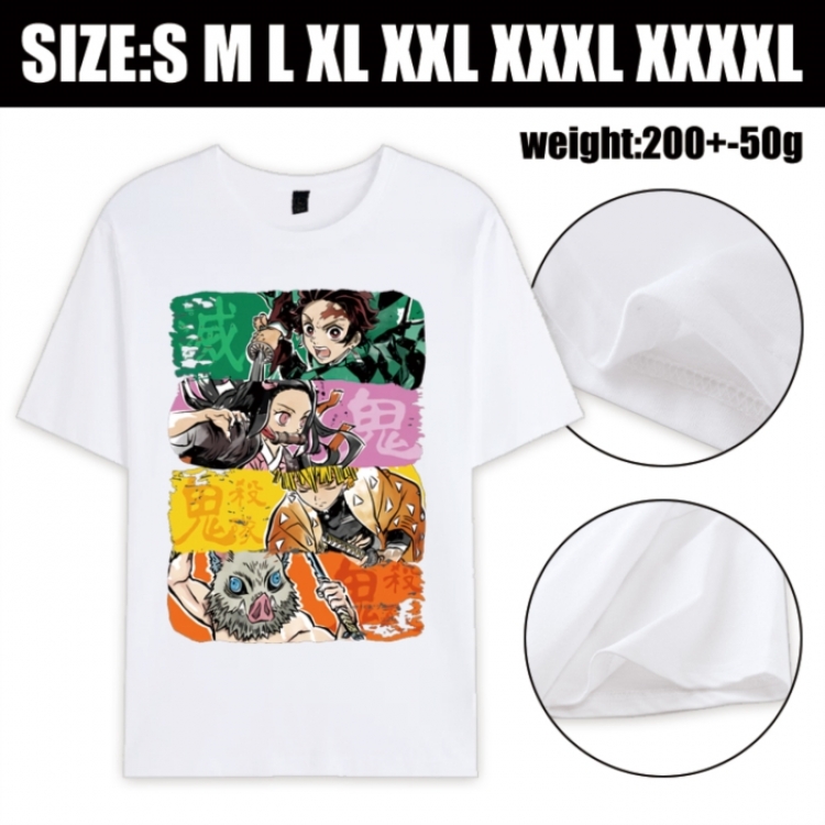 Demon Slayer Kimets Anime printed pure cotton short sleeved T-shirt from S to 4XL
