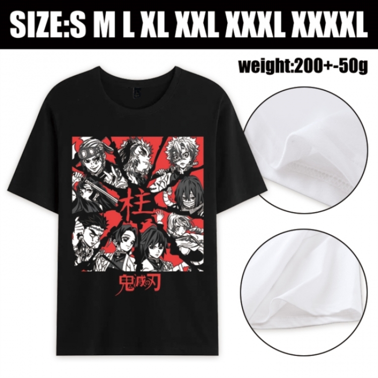 Demon Slayer Kimets Anime printed pure cotton short sleeved T-shirt from S to 4XL