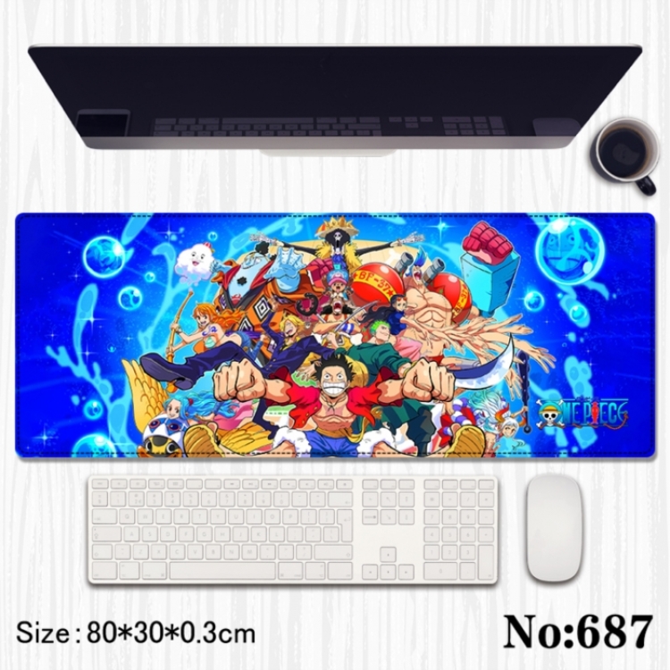 One Piece Anime peripheral computer mouse pad office desk pad multifunctional pad 80X30X0.3cm