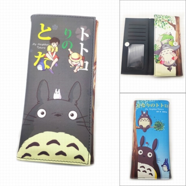 TOTORO Anime Long Tri-Fold Wallet Wallet with Colorful Snaps
