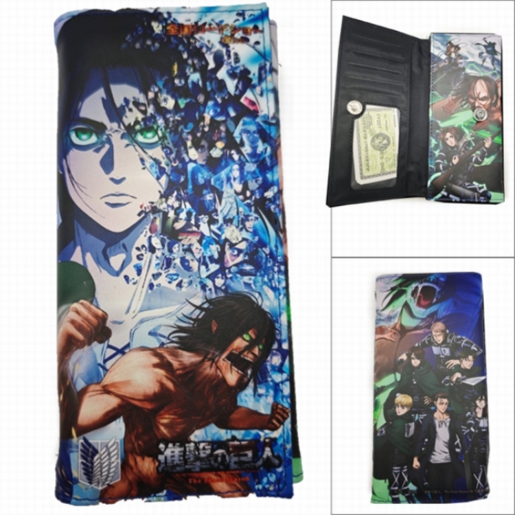 Shingeki no Kyojin Anime Long Tri-Fold Wallet Wallet with Colorful Snaps