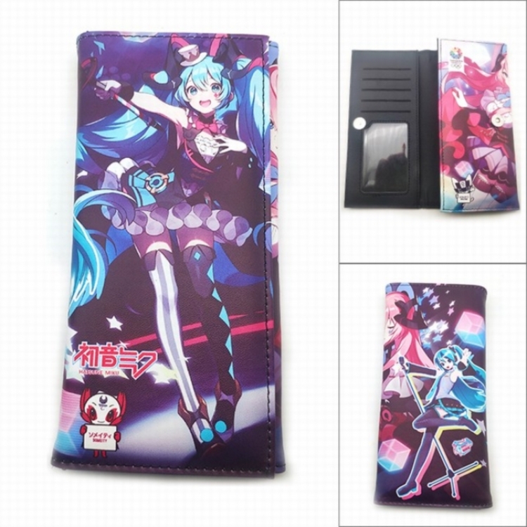 Hatsune Miku Anime Long Tri-Fold Wallet Wallet with Colorful Snaps