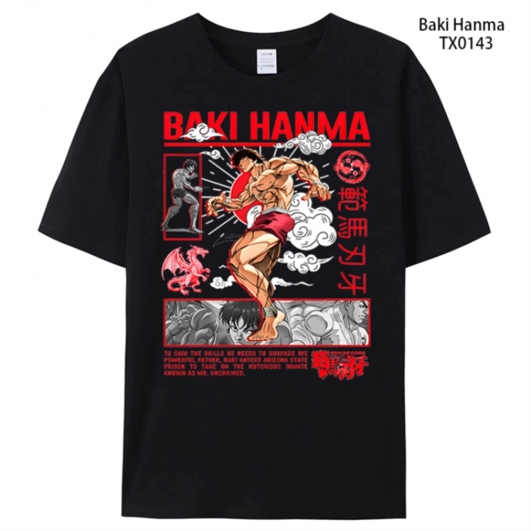 Baki Anime peripheral printed pure cotton T-shirt from S to 4XL