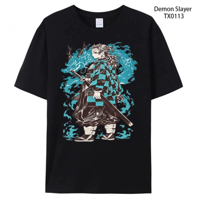 Demon Slayer Kimets Anime peripheral printed pure cotton T-shirt from S to 4XL
