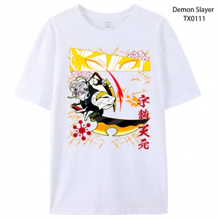 Demon Slayer Kimets Anime peripheral printed pure cotton T-shirt from S to 4XL