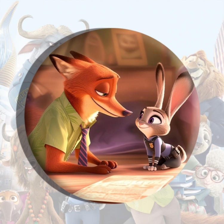 Zootopia Anime tinplate brooch badge price for 5 pcs