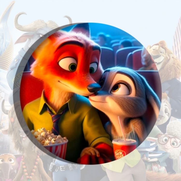 Zootopia Anime tinplate brooch badge price for 5 pcs