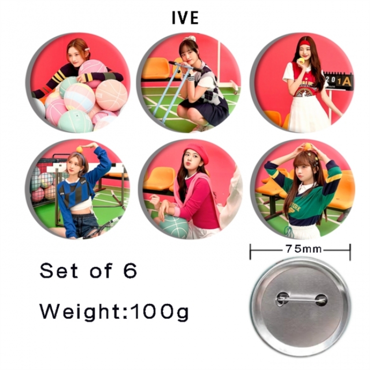 IVE Anime Tinplate Bright Film Emblem Badge 75mm a set of 6