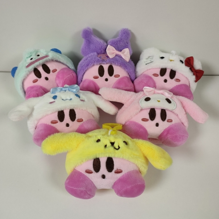 Kirby Animation peripheral plush toy doll pendant 10CM a set of 6