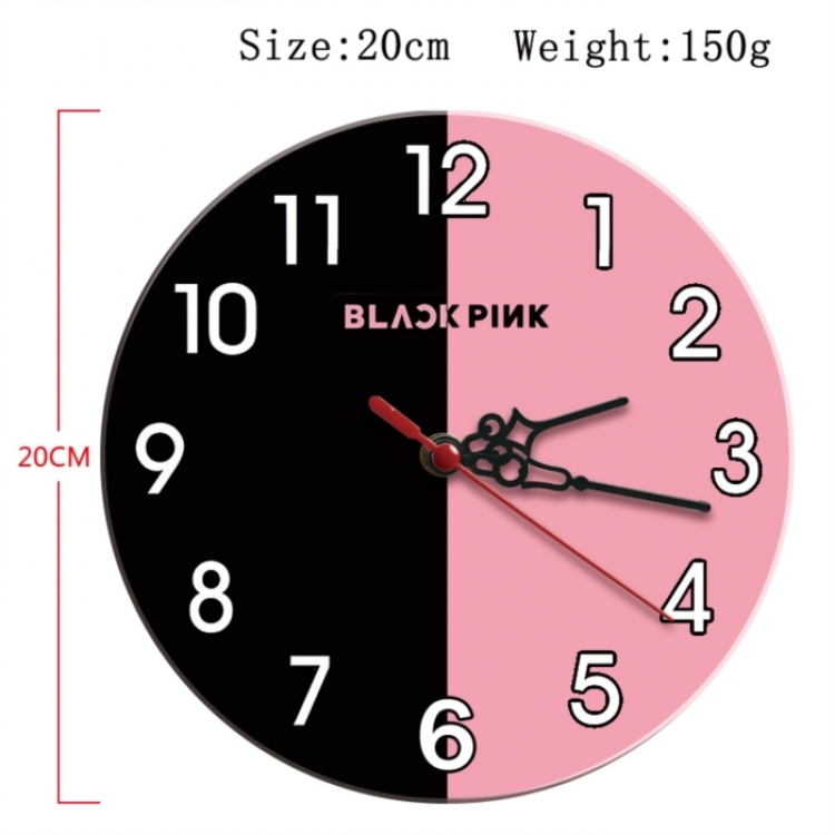 BLACK PINK Anime print alarm clock wall clock personality clock packaging size 25X25X4cm