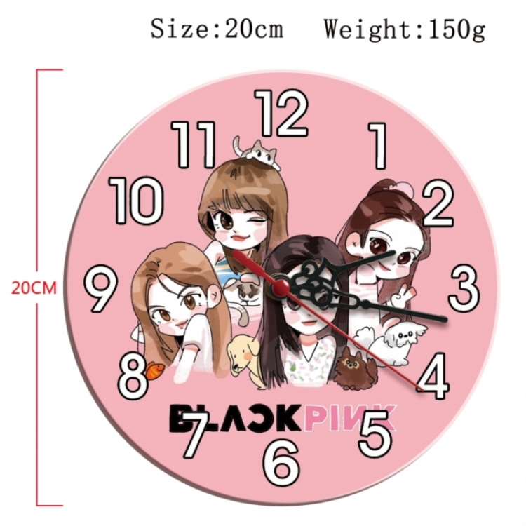 BLACK PINK Anime print alarm clock wall clock personality clock packaging size 25X25X4cm