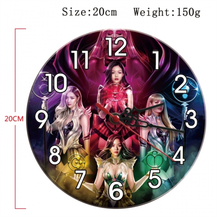 BLACK PINK Anime print alarm clock wall clock personality clock packaging size 25X25X4cm