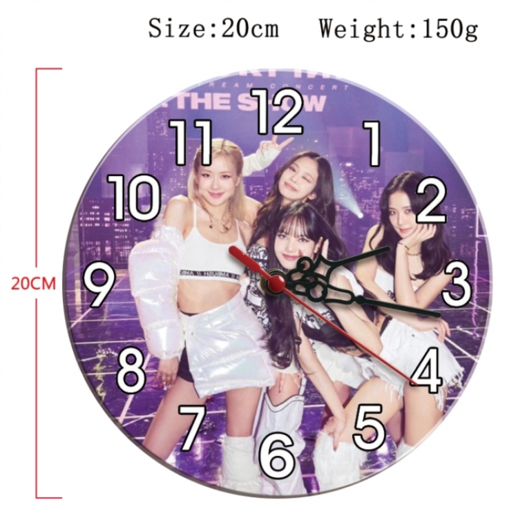 BLACK PINK Anime print alarm clock wall clock personality clock packaging size 25X25X4cm