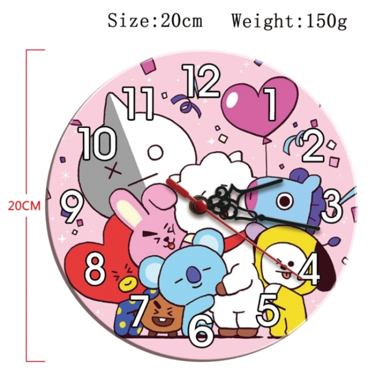 BTS Anime print alarm clock wall clock personality clock packaging size 25X25X4cm