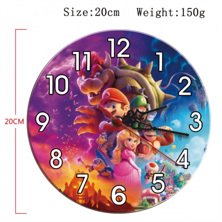 Super Mario Anime print alarm clock wall clock personality clock packaging size 25X25X4cm