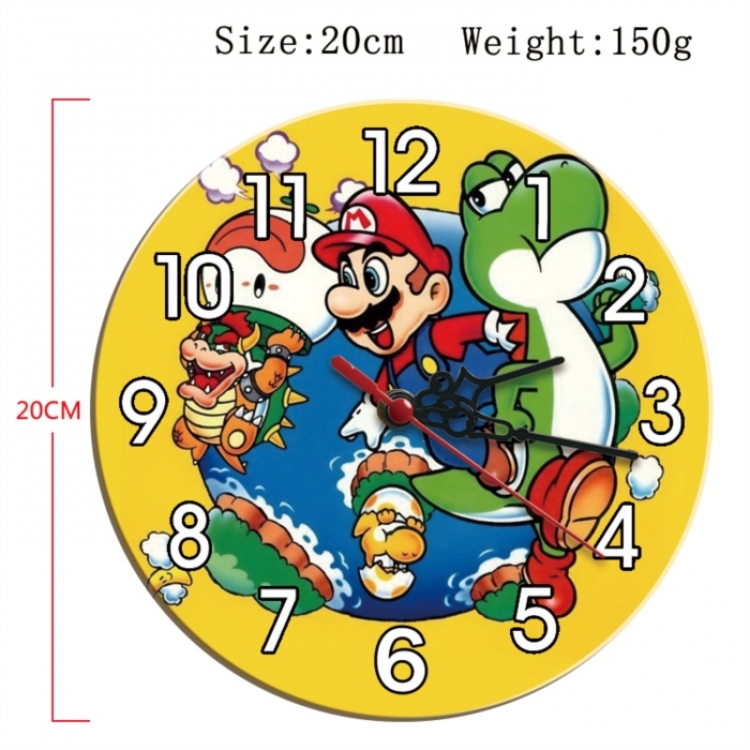Super Mario Anime print alarm clock wall clock personality clock packaging size 25X25X4cm