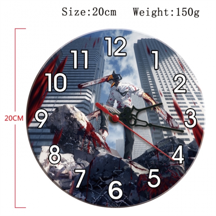 Chainsaw man Anime print alarm clock wall clock personality clock packaging size 25X25X4cm