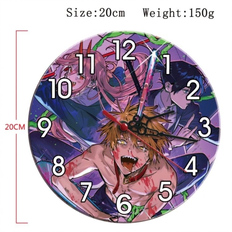 Chainsaw man Anime print alarm clock wall clock personality clock packaging size 25X25X4cm
