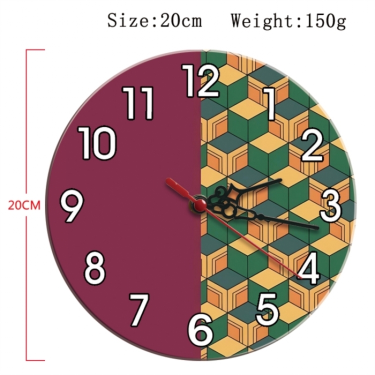 Demon Slayer Kimets Anime print alarm clock wall clock personality clock packaging size 25X25X4cm