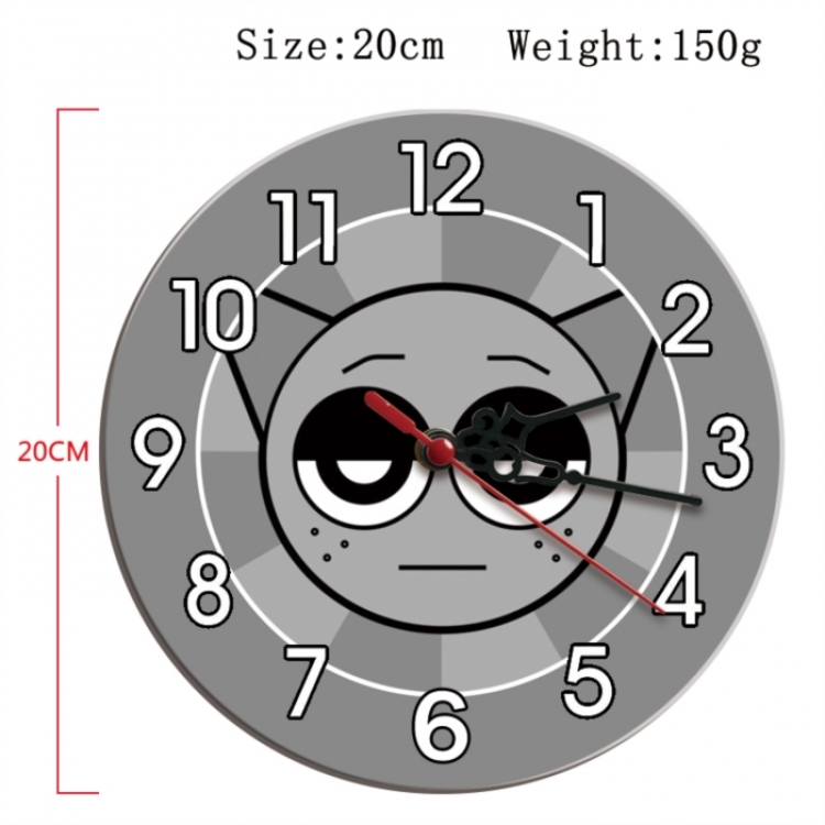 Sprunki Plush Anime print alarm clock wall clock personality clock packaging size 25X25X4cm