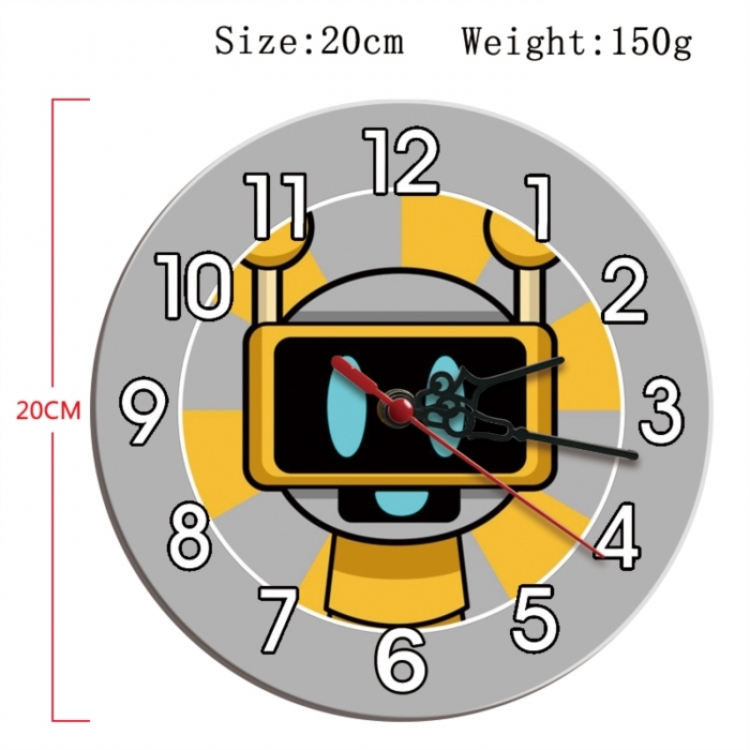 Sprunki Plush Anime print alarm clock wall clock personality clock packaging size 25X25X4cm