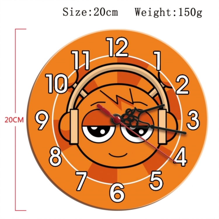 Sprunki Plush Anime print alarm clock wall clock personality clock packaging size 25X25X4cm
