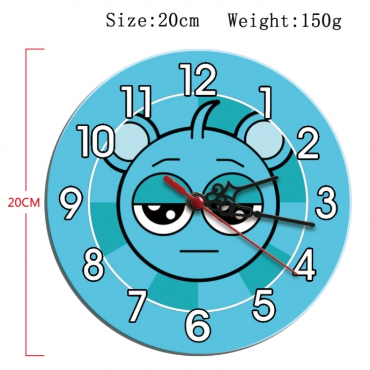 Sprunki Plush Anime print alarm clock wall clock personality clock packaging size 25X25X4cm