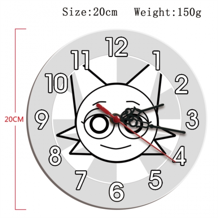 Sprunki Plush Anime print alarm clock wall clock personality clock packaging size 25X25X4cm