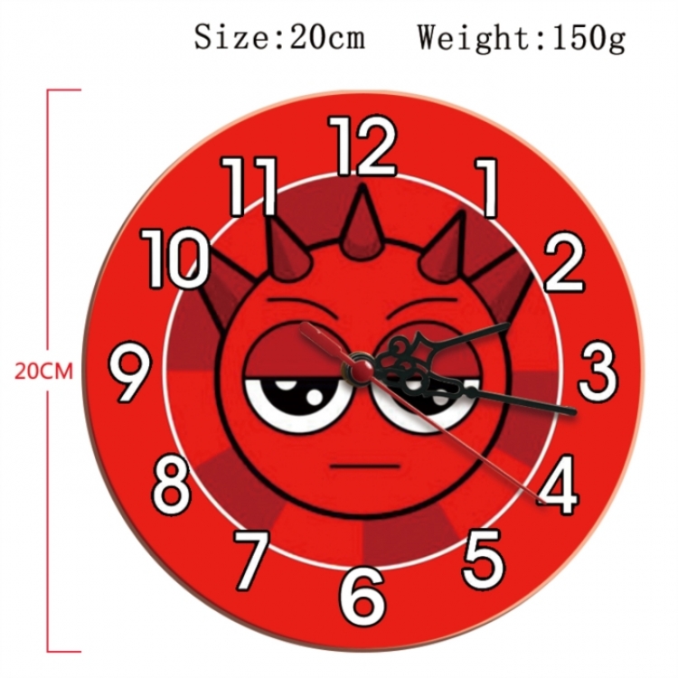 Sprunki Plush Anime print alarm clock wall clock personality clock packaging size 25X25X4cm