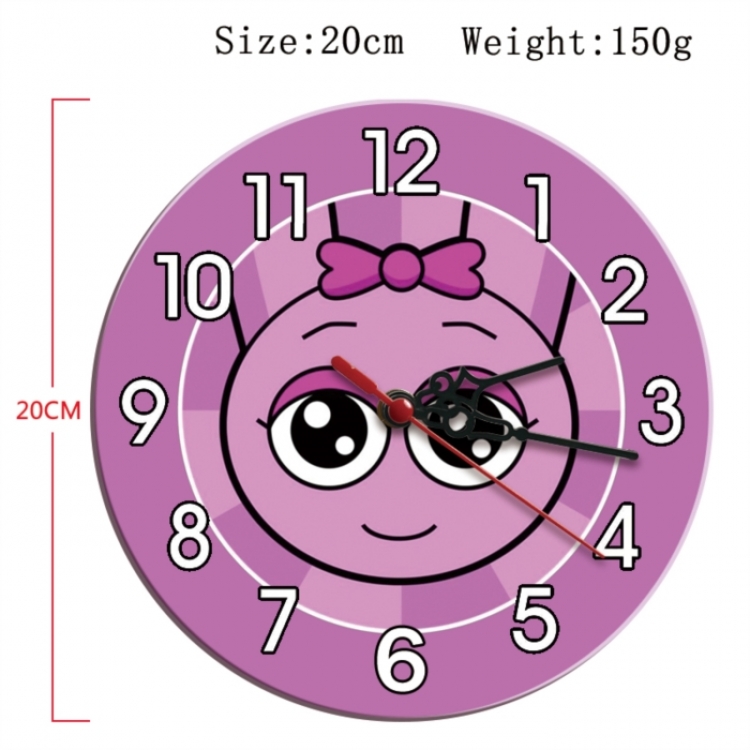 Sprunki Plush Anime print alarm clock wall clock personality clock packaging size 25X25X4cm