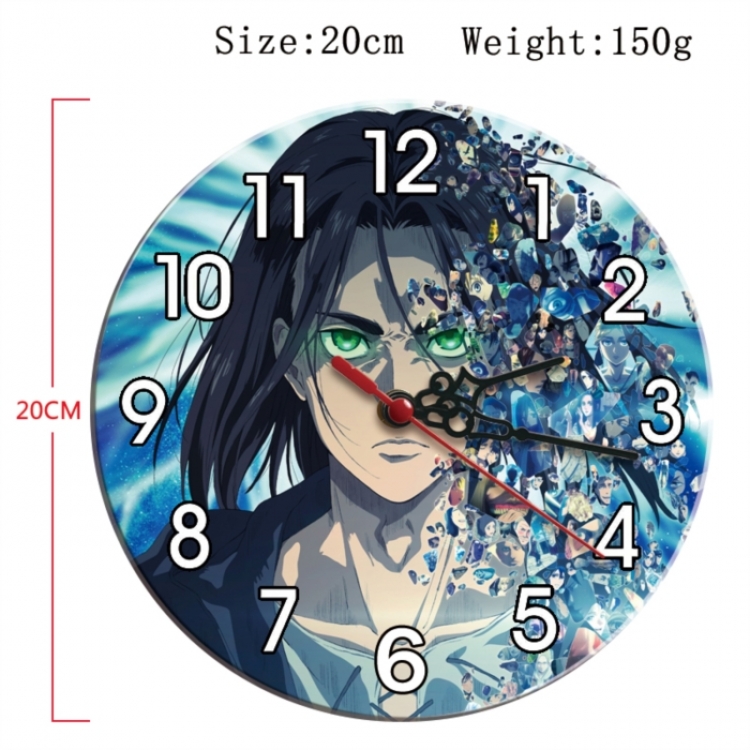Shingeki no Kyojin Anime print alarm clock wall clock personality clock packaging size 25X25X4cm