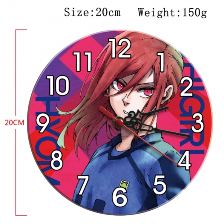 BLUE LOCK Anime print alarm clock wall clock personality clock packaging size 25X25X4cm