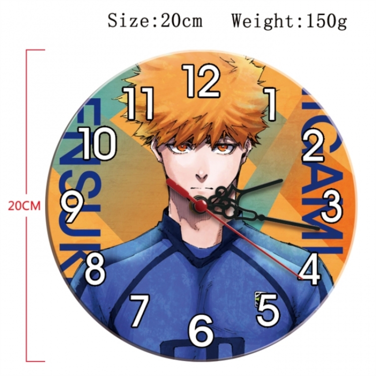 BLUE LOCK Anime print alarm clock wall clock personality clock packaging size 25X25X4cm