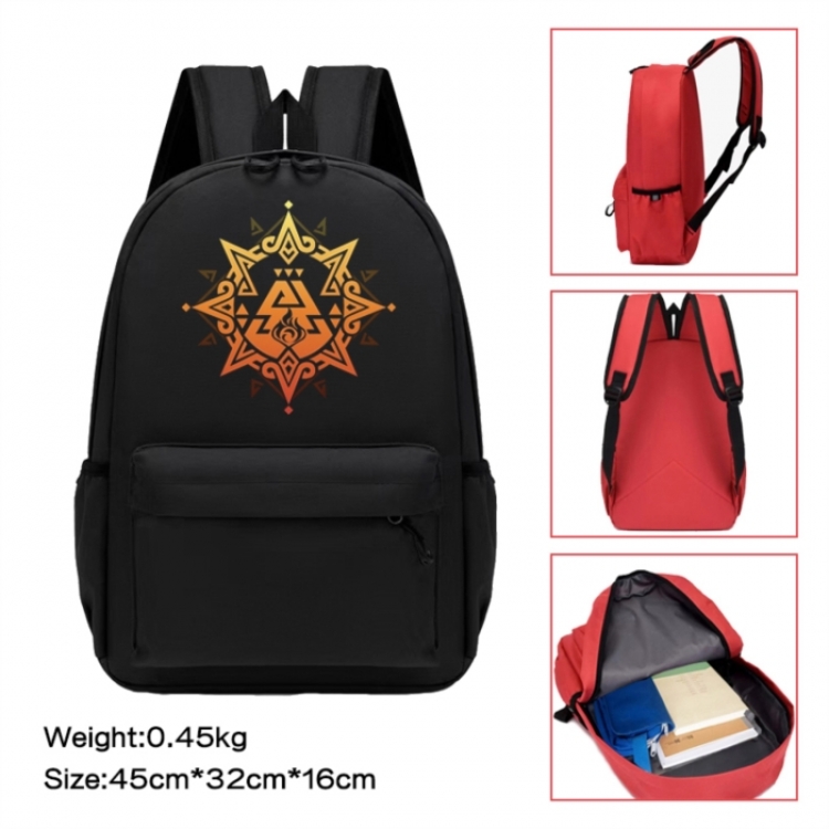 Genshin Impact Anime peripheral Oxford cloth color cartoon backpack 45x32x16cm