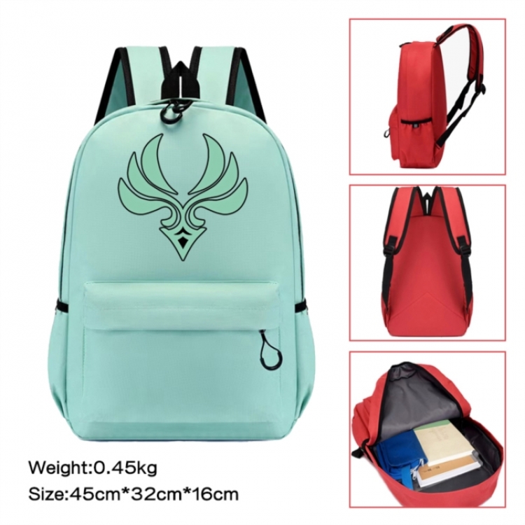 Genshin Impact Anime peripheral Oxford cloth color cartoon backpack 45x32x16cm