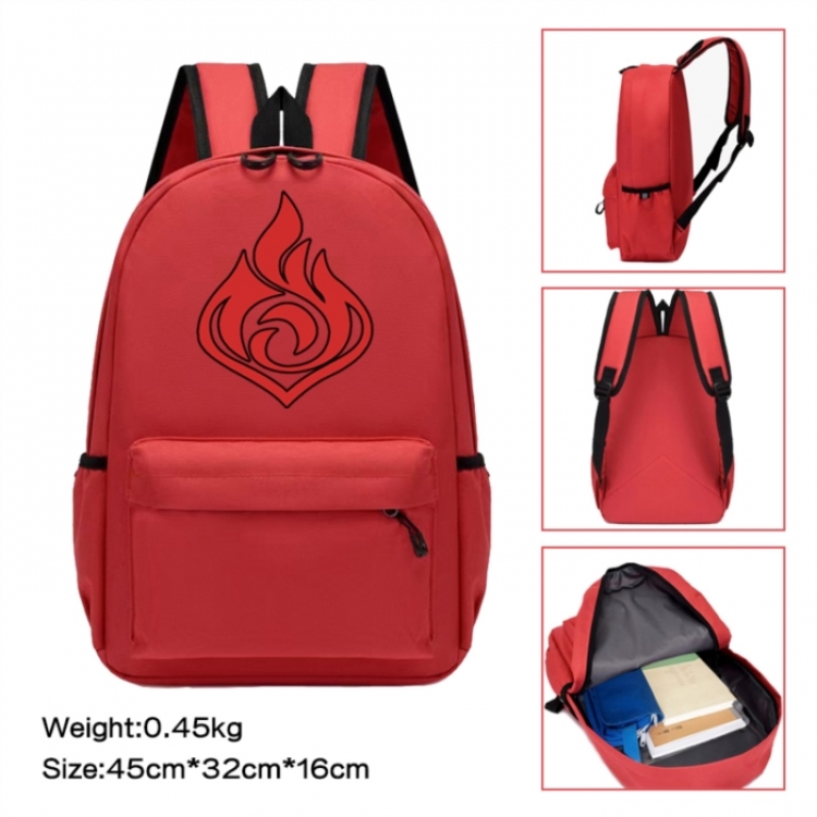 Genshin Impact Anime peripheral Oxford cloth color cartoon backpack 45x32x16cm