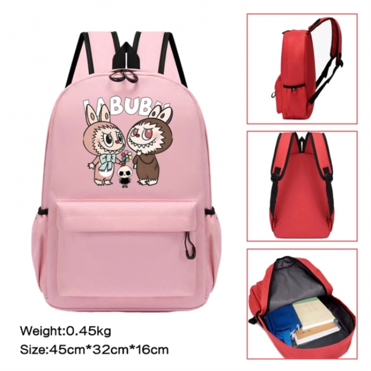 LABUBU Anime peripheral Oxford cloth color cartoon backpack 45x32x16cm