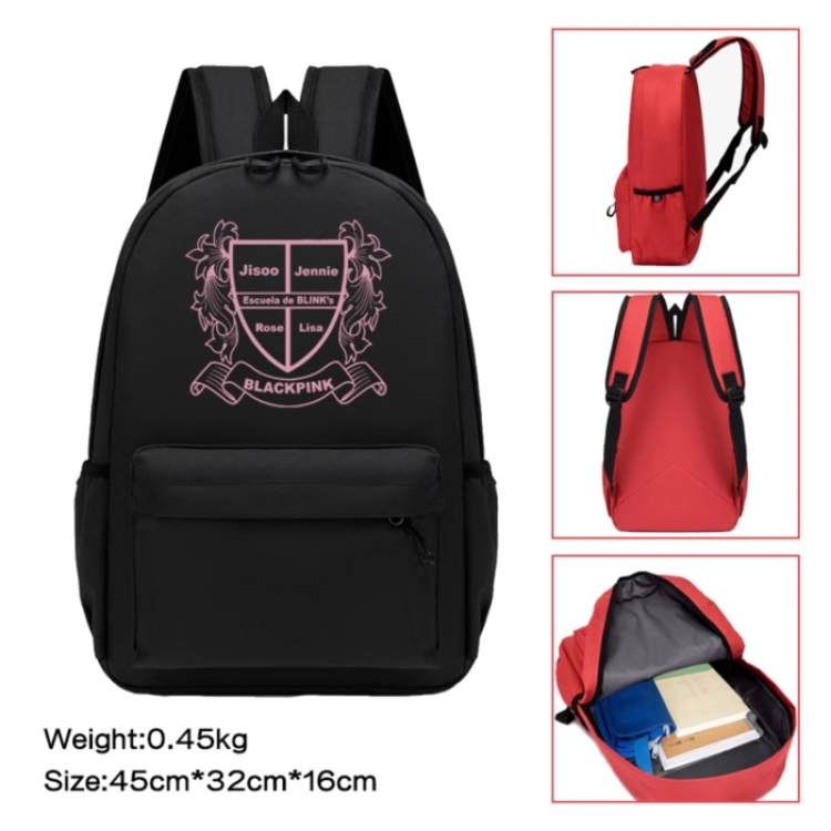 BLACK PINK Anime peripheral Oxford cloth color cartoon backpack 45x32x16cm