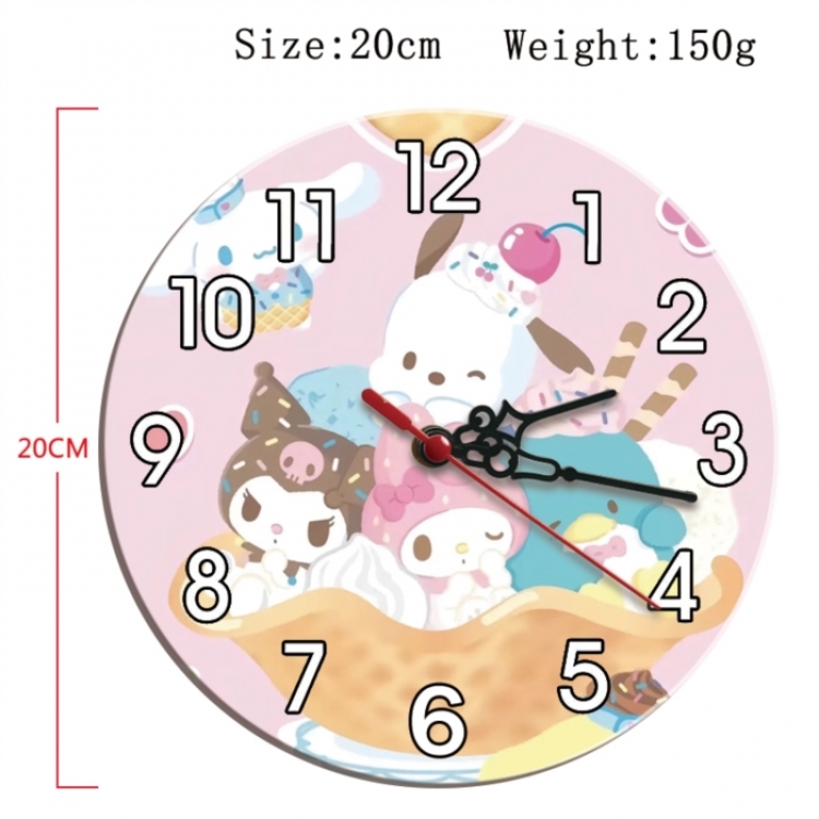 sanrio Anime print alarm clock wall clock personality clock packaging size 25X25X4cm