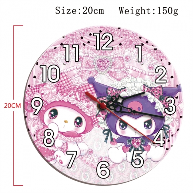 sanrio Anime print alarm clock wall clock personality clock packaging size 25X25X4cm