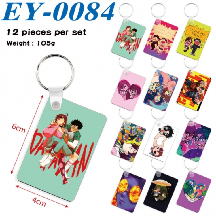 DANDADAN Anime rectangular keychain pendant 6x4cm a set of 12