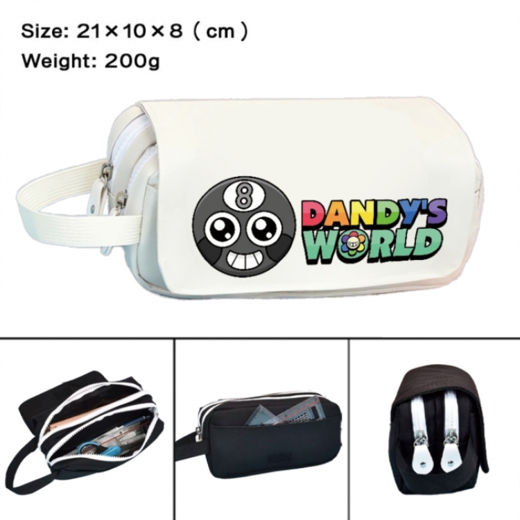 Dandy's World Anime peripheral handheld large capacity double-layer Oxford cloth pencil case 21X10X8cm