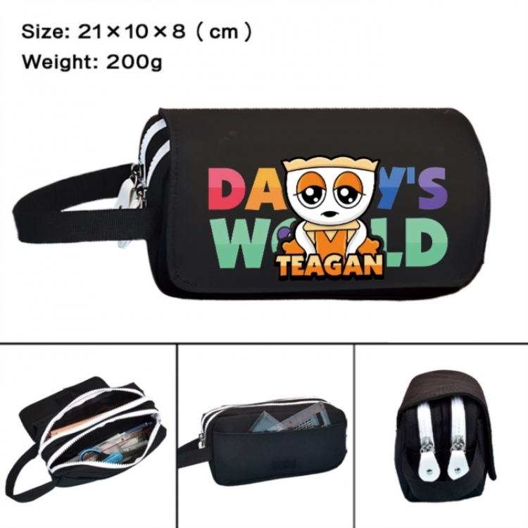 Dandy's World Anime peripheral handheld large capacity double-layer Oxford cloth pencil case 21X10X8cm