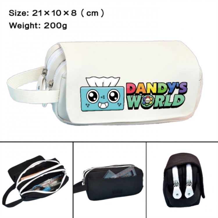 Dandy's World Anime peripheral handheld large capacity double-layer Oxford cloth pencil case 21X10X8cm