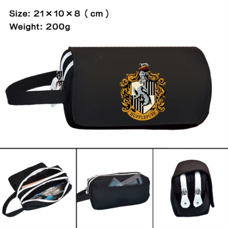 Harry Potter Anime peripheral handheld large capacity double-layer Oxford cloth pencil case 21X10X8cm
