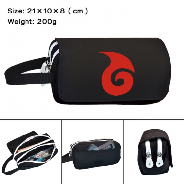 Nezha Anime peripheral handheld large capacity double-layer Oxford cloth pencil case 21X10X8cm