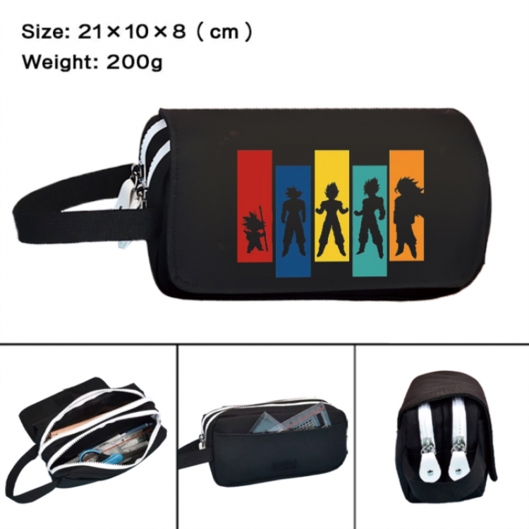 DRAGON BALL Anime peripheral handheld large capacity double-layer Oxford cloth pencil case 21X10X8cm