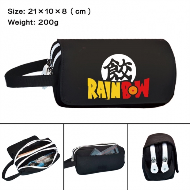 DRAGON BALL Anime peripheral handheld large capacity double-layer Oxford cloth pencil case 21X10X8cm